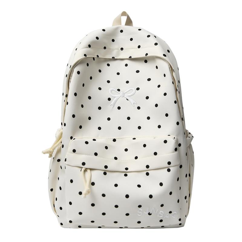 Campus Schoolbag Student Polka Dot Backpack Large Capacity Women's Backpack