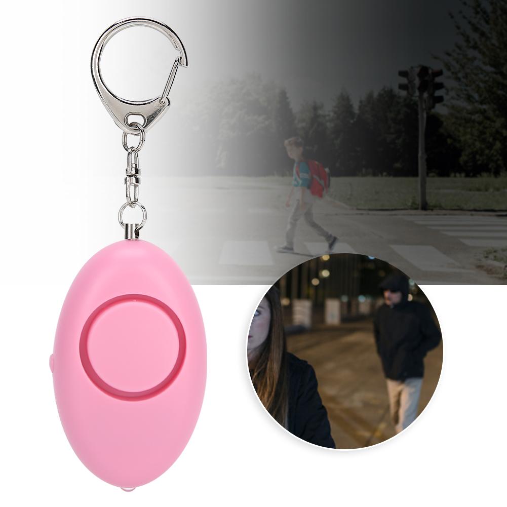 Security Alarm Key Chain Women Elderly Emergency Safety Alarm with LED LightPink