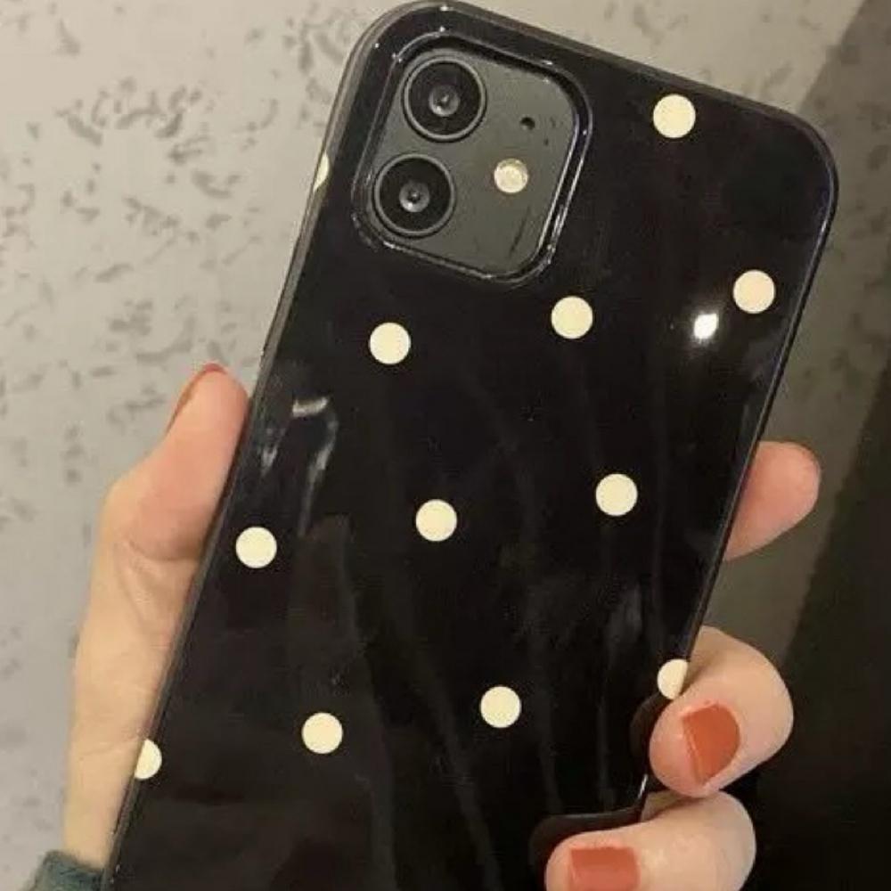 Korean polka dot is suitable for Apple 17 mobile phone case, new iphone16 women's polka dot anti-drop all-inclusive edge soft case