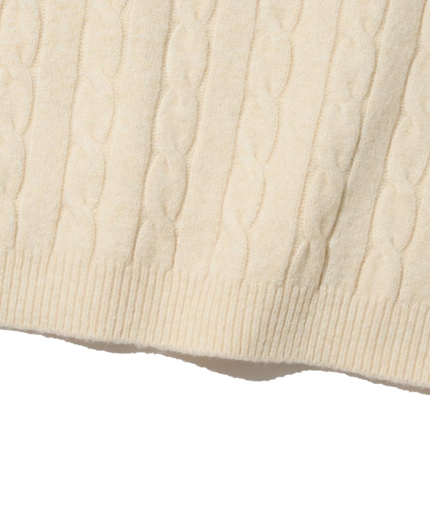 OTHERFITS Oversized Henley Neck Cable Knit (Ivory)