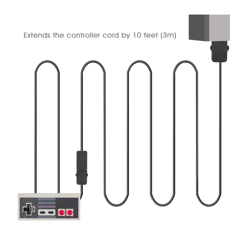 

3M Extension Cable Game Extender Cord For Nintendo Snes Classic Mini Controller For Nes Wii Controller Black чёрный