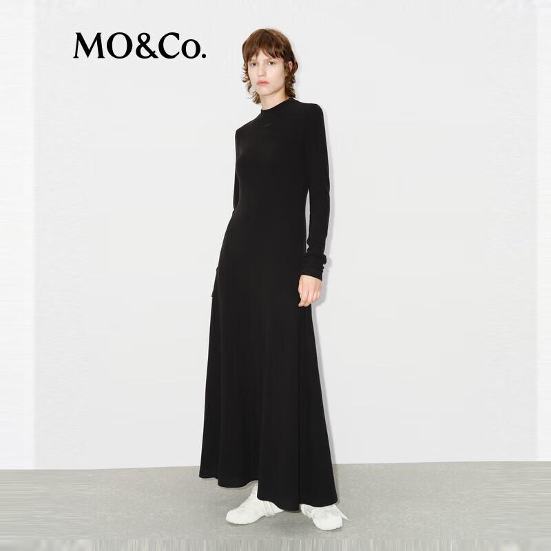 

MO&Co. Зимнее макси-платье А-силуэта с высокой талией из шерстяной смеси 2024 M 165