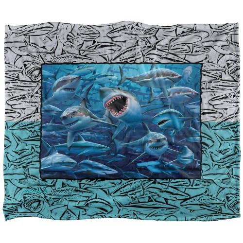 Royce McClure Silky Great White Shark Frame Supersoft Blanket