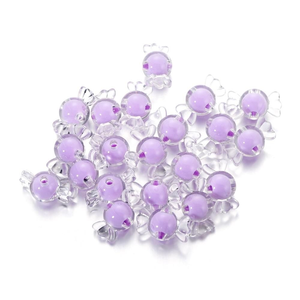 20Pcs Acrylic Spaced Beads Transparent Candy Heart Shape Beads Handmade For DIY Necklace Earrings Jewelry Making Accessories