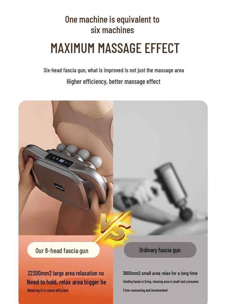 Grenzüberschreitende Mehrkopf-Faszienpistole: 16-24 Köpfe, Leistungsstarkes Tiefengewebsmassagegerät - Englische Version