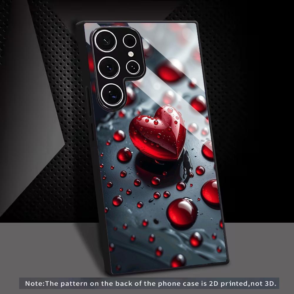 The heart pattern glass Phone Case For Samsung Galaxy S26 S25 S24 S22 S23 Ultra S21 S20 Plus 5G Non-Slip Full Cover