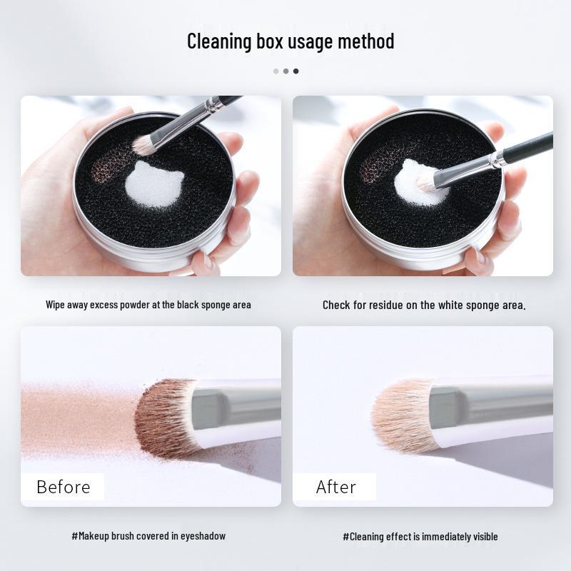 Makeup Brush & Sponge Quick Cleaning Box - Dry Clean & Concealer Brush Cleaner