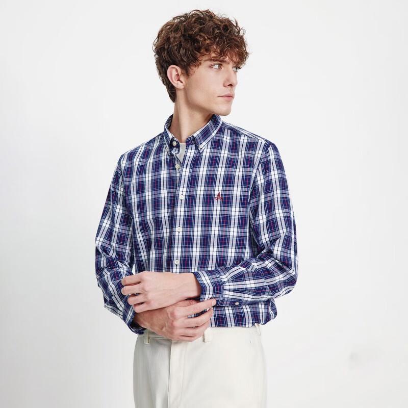 Navigare Men s Business Casual Long Sleeve Plaid Shirt L