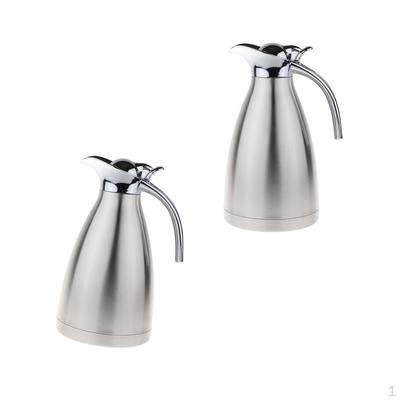 2x1,5L Edelstahl Isolier-Kaffeekaraffe Teekessel Silber
