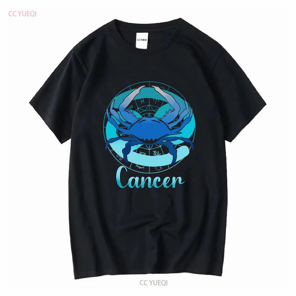 Cancer Astrology Zodiac Horoscope Sign T Shirt Long Or Short Sleeves Vintage Washed Stylish Versatile Streetwear Homme
