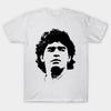 Men Black Print T-shirt Diego Maradona Pop Art Portrait No-Cut Transfer Paper Print Cotton Tshirt