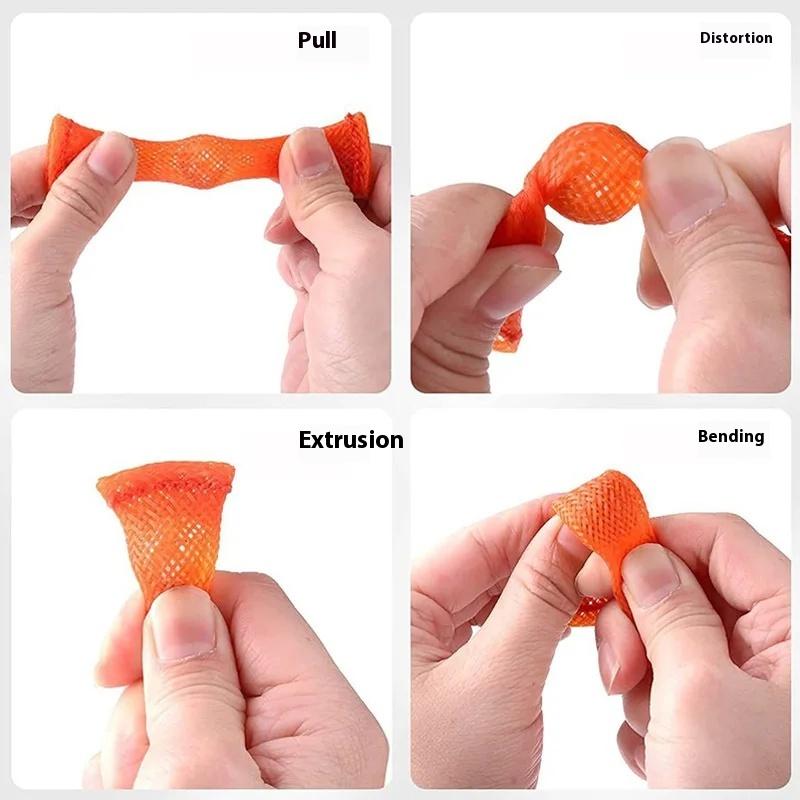 Sensory Toys Marbles Ball Autism ADHD Anxiety Therapy Toys EDC Stress Relief Hand Fidget Toys Braided Mesh Easy Bend With Marble