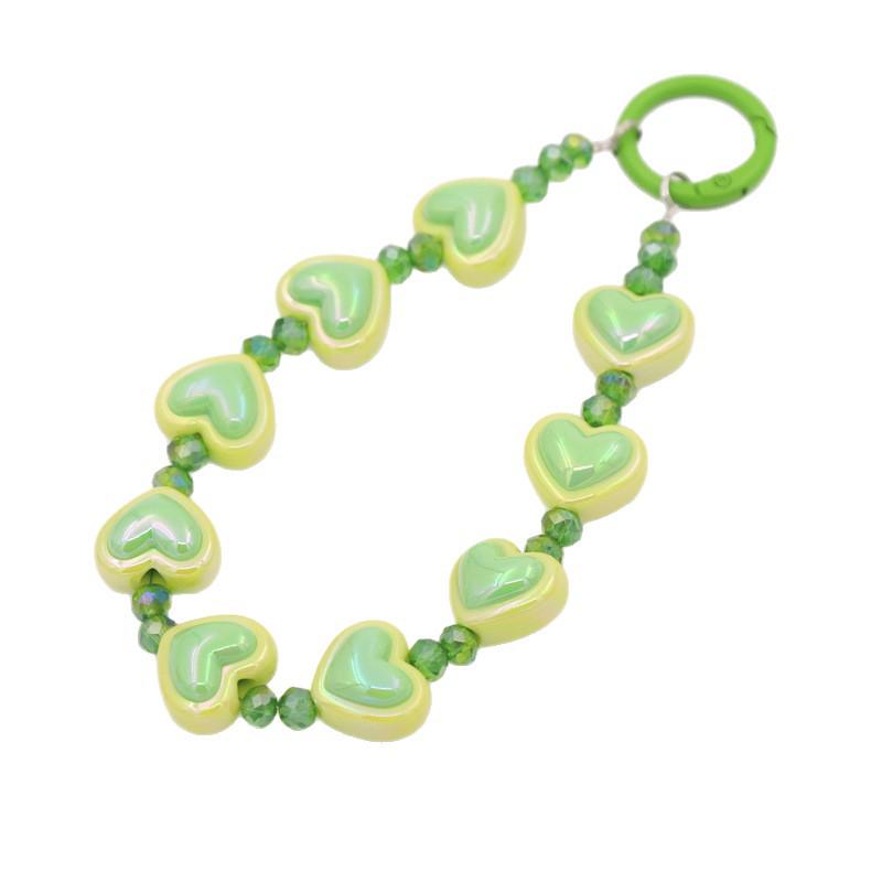 Versatile Beaded Keychain Pendant: Heart & Flower Lanyard Accessories