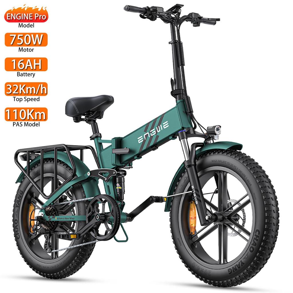 Electric Bike Foldable ENGWE 20" 750W Motor Adult Ebike 16AH Max Range 110Km Load 150Kg Engine Pro 2.0