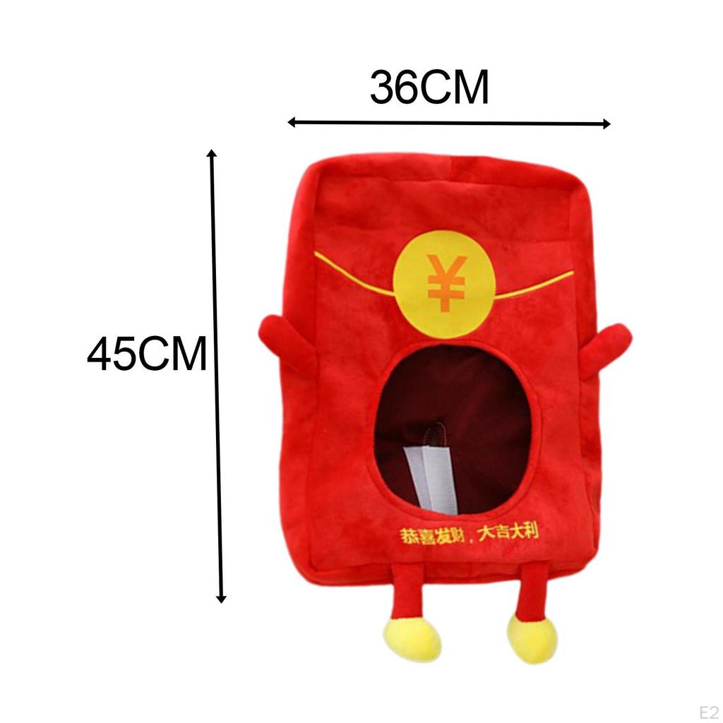 Cute Plush Red Envelope Hat Novelty Hats for Adults Kids Costume Headdress Selfie Carnival