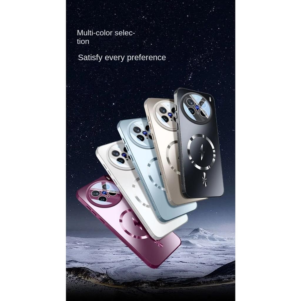 For VIVO X200 Pro Case Hard Matte Magnetic Wireless Charging Lens Protective Back Cover For VIVO X100S X200 Pro Mini X100 Ultra