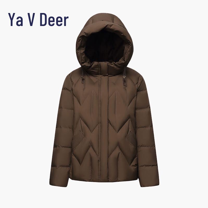 Yalu EW Women's Winter Hooded Wave Texture Short Down Jacket YYXFF86912