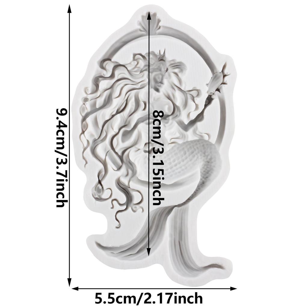 Mermaid Silicone Molds Mermaid Princess Fondant Mold Cake Decorating Tools Cupcake Topper Candy Chocolate Gumpaste Mold
