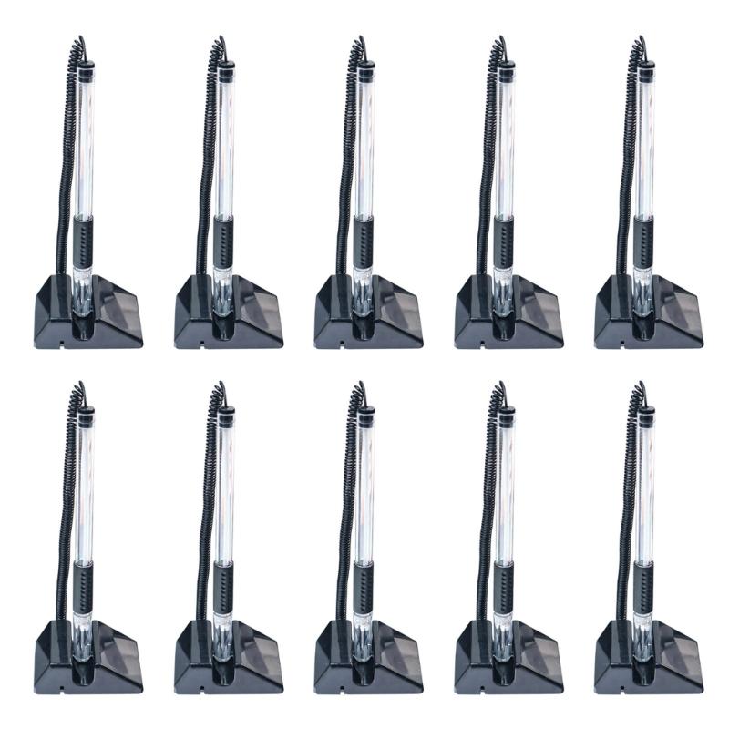 10Pcs Counter Pen Registration Gel Ink Pen Security Pen Holder for Reception Desk Reception Pen Desk On Chain with Stand 1