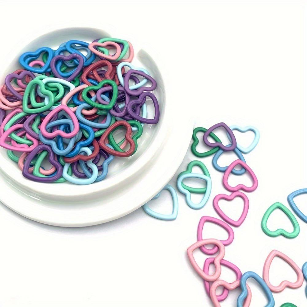 30Pcs Mix Color Triangle/heart Knitting Stitch Markers Colored Metal 12-13mm Stitch Markers for Sewing DIY Knitting