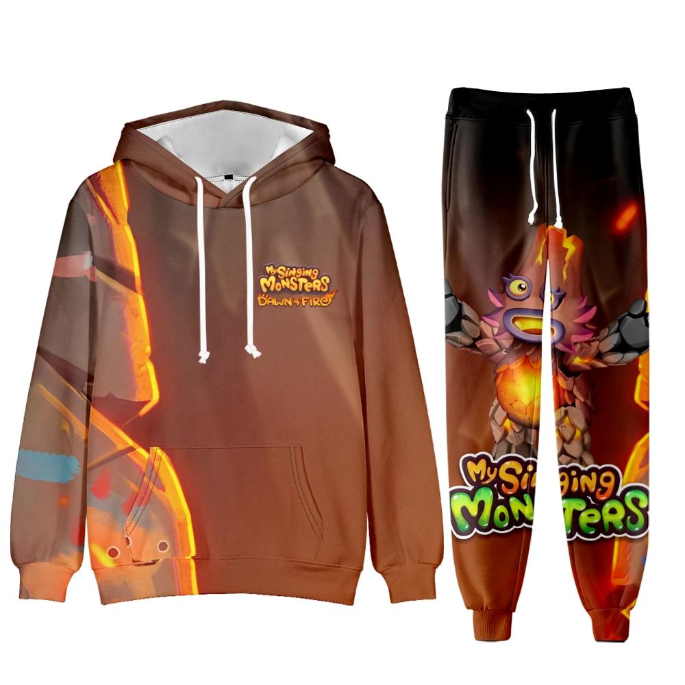 

НОВЫЙ женский мужской модный спортивный костюм с принтом My Singing Monsters, толстовка + брюки, комплект из 2 предметов, толстовки, спортивный костюм, пальто, спортивный комплект, спортивная одежда