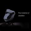 Obsidian Carving Fox Amulet Pendant Bead Chain Necklace Unisex Jewelry Gift