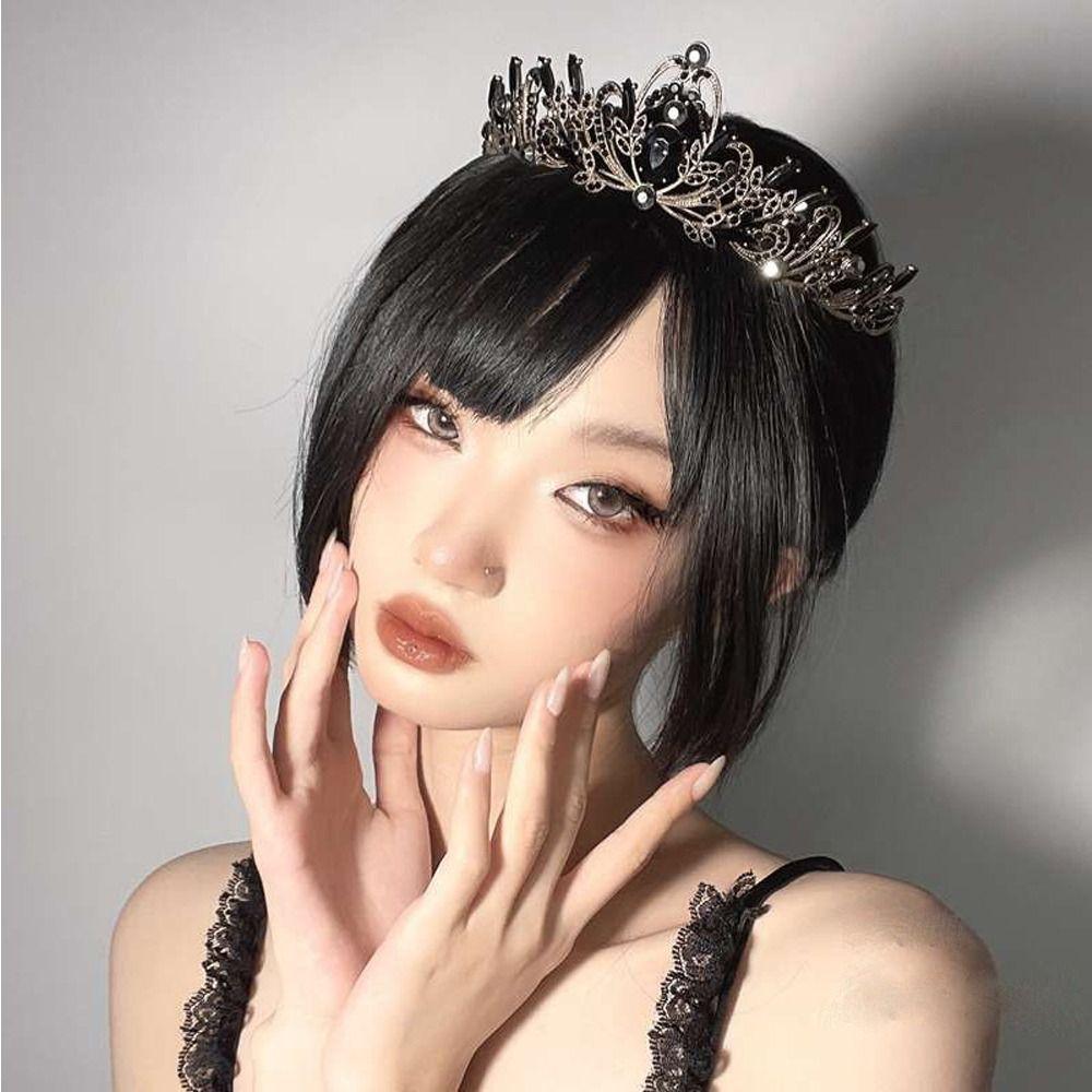 Zinc Zinc Alloy Queen Rhinestone Baroque Women Hair Accessories Tiara Bride Crown Korean Style Headband
