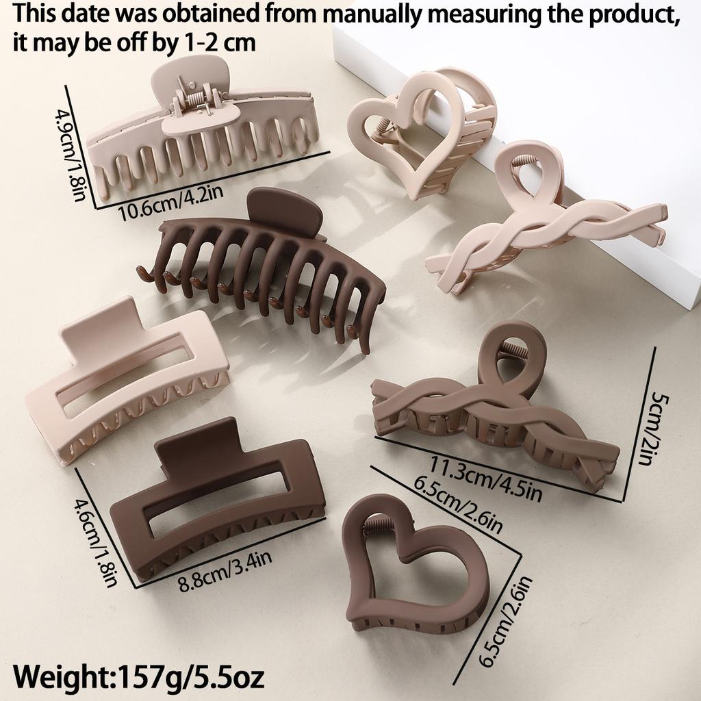 10PCS Black Coffee Large Hair Claws Elegant Acrylic Hair Clip Hairpins Barrette Crab Claw Clips Headwear For Women Girls Hair Accessories