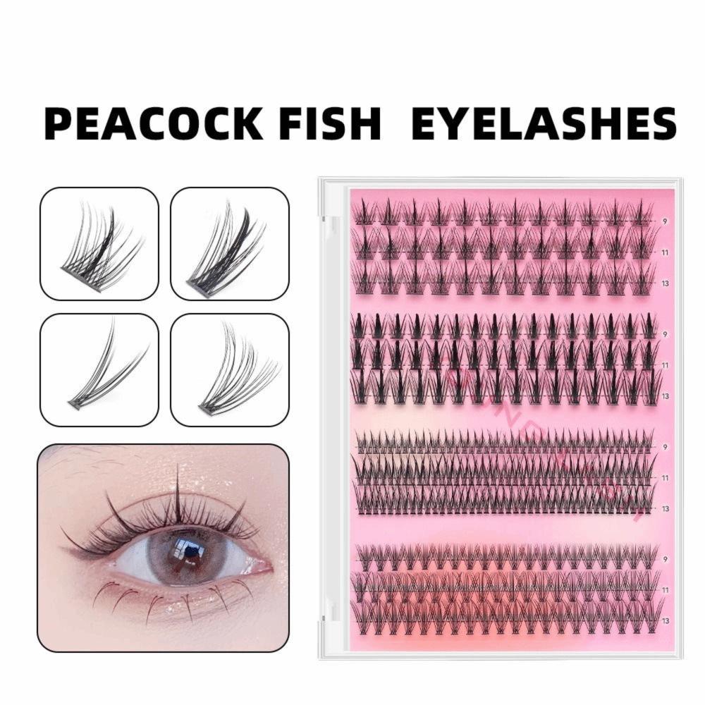 Mixed Length Individual Lash Clusters Soft PBT Material Lash Cluster Kit Home Makeup