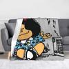 Mafaldas blankets Kawaii Cute Amine Flannel Funny Warm Throw blanket for Bedspread Summer