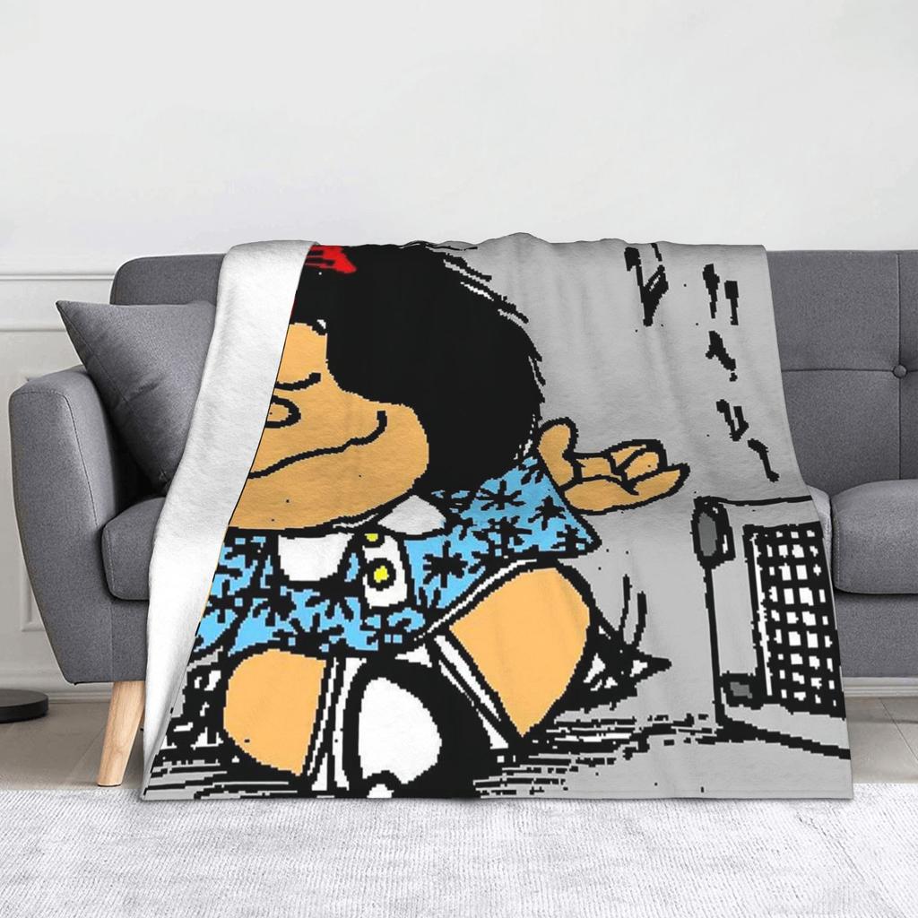 Mafaldas blankets Kawaii Cute Amine Flannel Funny Warm Throw blanket for Bedspread Summer
