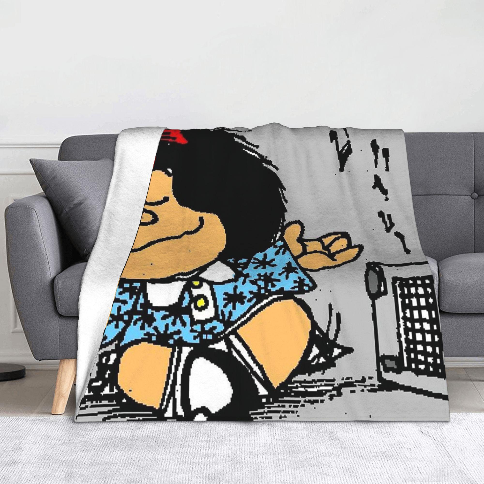 

Mafaldas Knitted Blanket Fleece Super Warm Throw Blankets for Bedroom Sofa Bedroom Quilt 100x150cm