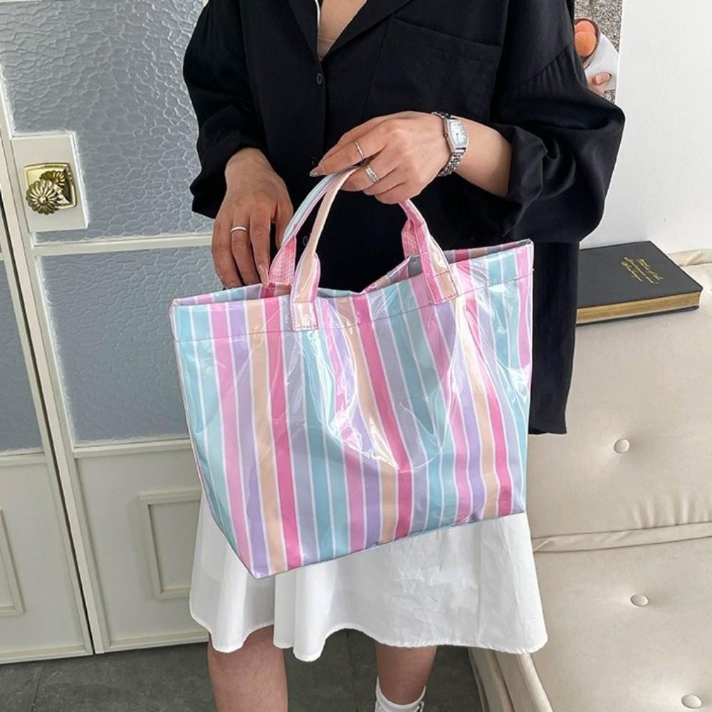 Waterproof Transparent Jelly Bag Large Capacity Beach Handbags Grocery Handbag