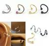 2pc/set Surgical Steel Spiral Twisted Lip Ring Nose Rings 16 Gauge Ear Cartilage Helix Piercing Body Accessories Jewelry Gift