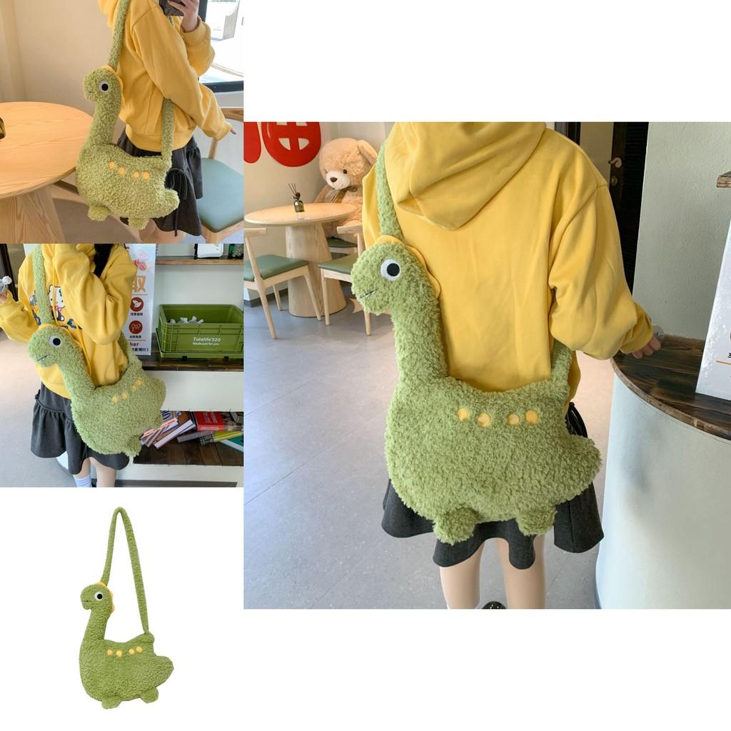 Dinosaur Plush Toy Shoulder Bag For Kids Casual Use With Polyester Material And Soft Design