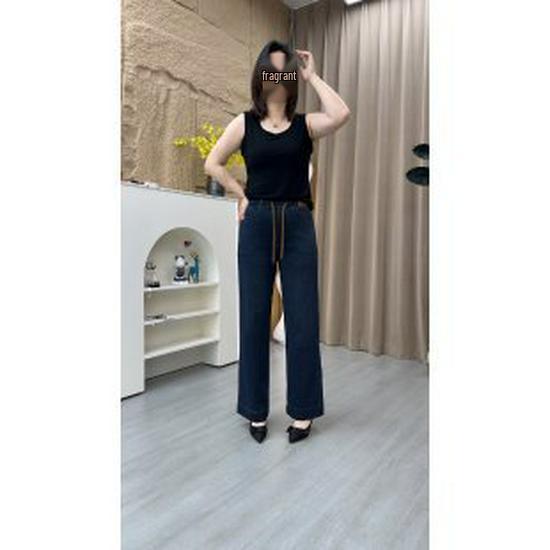

2026 Retro Korean Style High Waist Blue Jeans: Slimming, Straight, Loose Wide Leg Pants for Spring & Autumn 2XL (suggested for 45-53 kg) синий