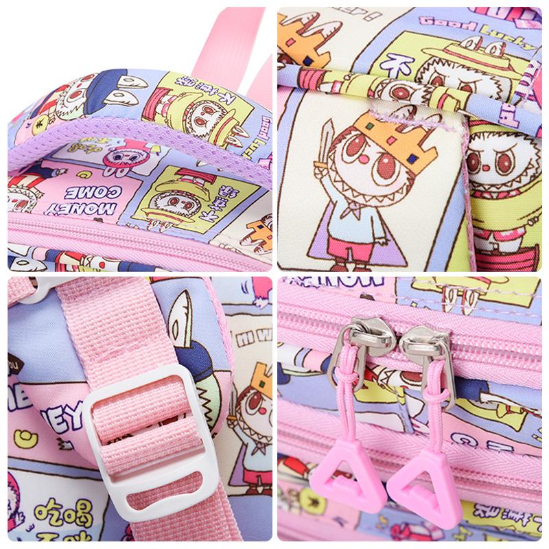 New Cute Children's Backpack Cartoon Printed LABUBU Children's Lightweight Waterproof and Wear-resistant Backpack CLE