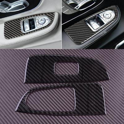 1 pár Auto Elektricky ovládané okno Zvedací tlačítko Nálepka na rámu Obložení Karbonové vlákno LHD Vhodné pro Mercedes Benz W447 V-Class V250 V260