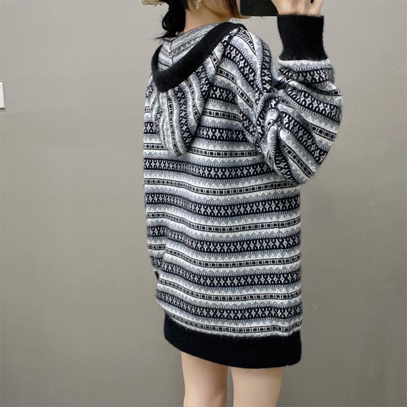 

Женский свитер Qinghe 100% чистый кашемир - Ультрамягкий роскошный зимний пуловер L чёрный