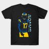 Men Black Print T-shirt Davante Adams In Blue And Gold Dominance No-Cut Transfer Paper Print Cotton Tshirt