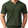 2026 Herren Freizeit Kurzarm T-Shirt - Einfarbige Streifen - Modisches Trendiges Lässige Passform Gestricktes Basis-Shirt
