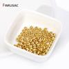 14/18K Gold Plated Smooth Round Spacer Beads,Brass Flat Loose Beads Separators For DIY Bracelet Beading Jewelry Accessories