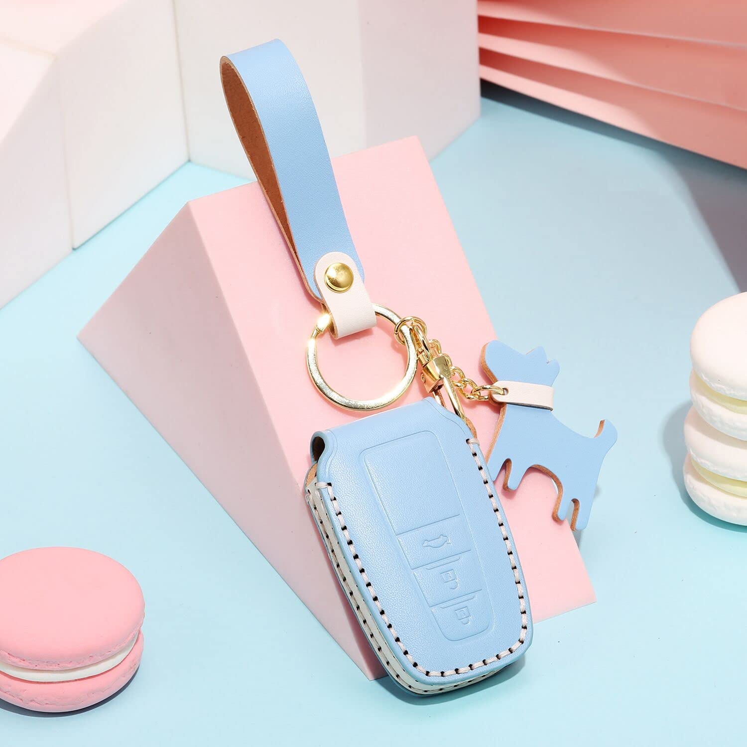 [LEXLEYS Limited Color] Toyota Genuine Leather Key Case Leather Key синий