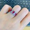 Jewelry Colored Treasure Popular Red Corundum Imitation Pigeon Blood Red Treasure Retro Ring Temperament Women'S Ring