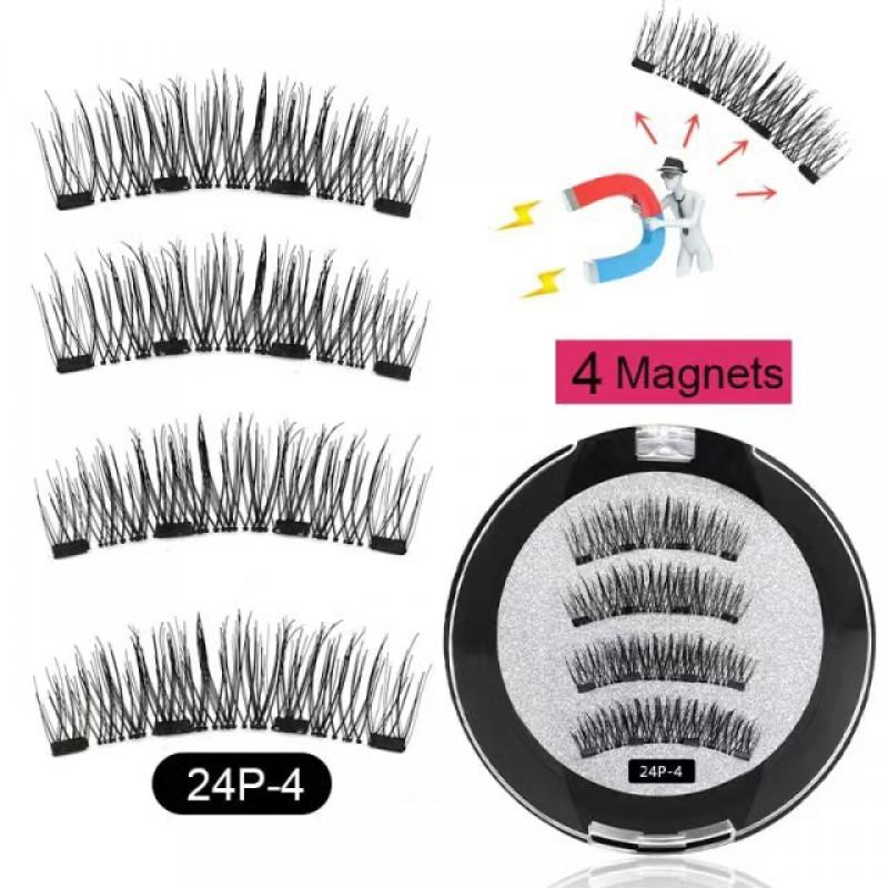 Magnetic False Eyelashes Set With Eyelash Curler Soft Natural Full Strip Reusable No Glue