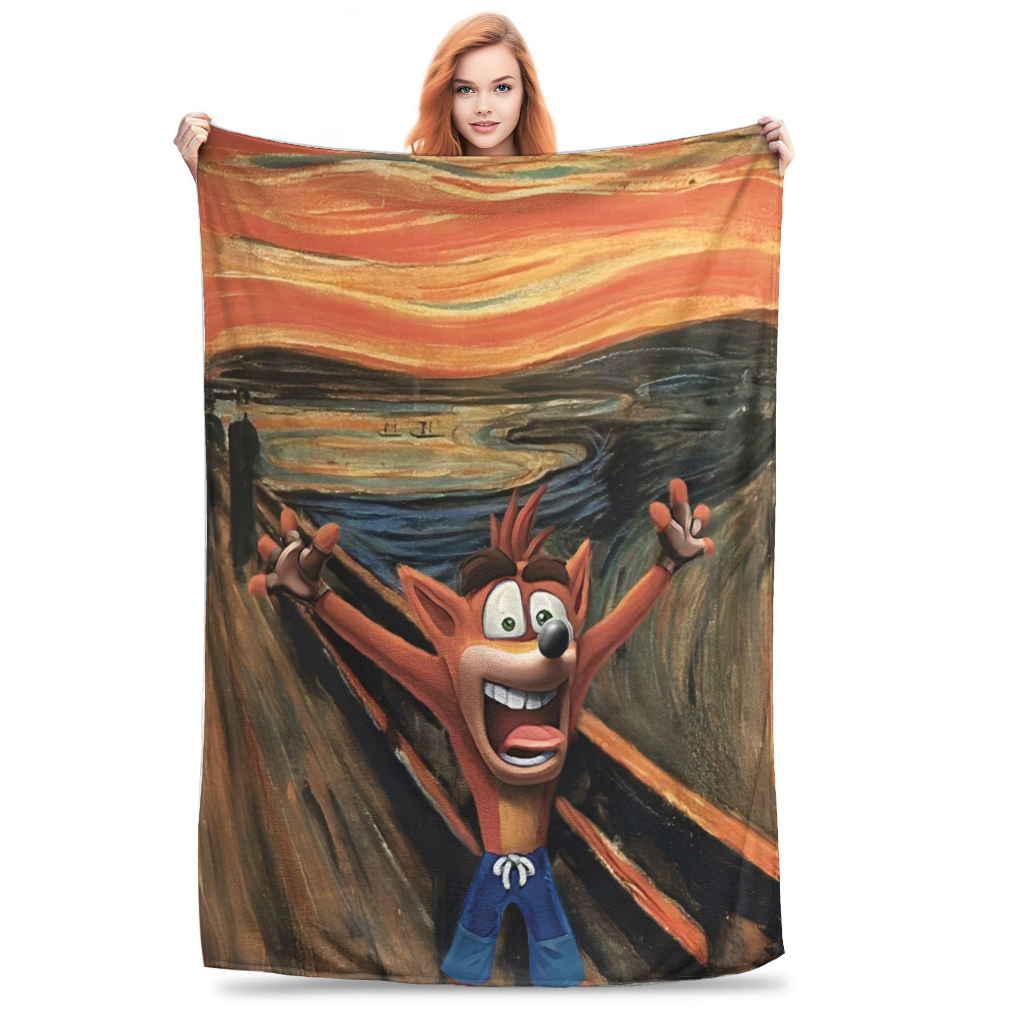 

Super Soft Crashs Bandicoots Cartoon Throw Blanket Premium Flannel Fleece Lightweight Video Game Bed Blanket Cozy Bedspread 75x90cm