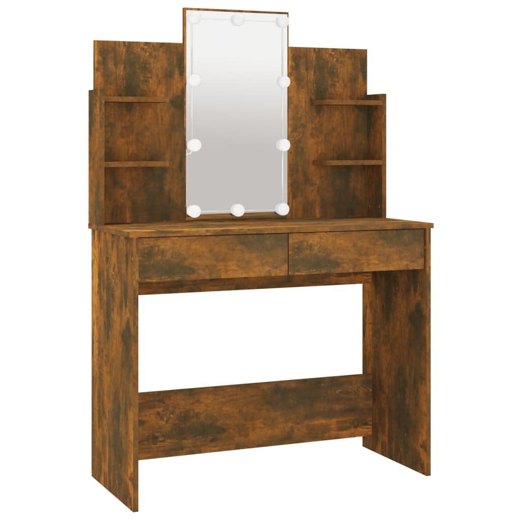 Dressing Tables Dressing Table With Led Smoked Oak 96X40x142 Cm