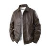 New Men's Jacket Fat Guy Plus PU Leather Jacket Lapel Trendy Men's Leather Jacket