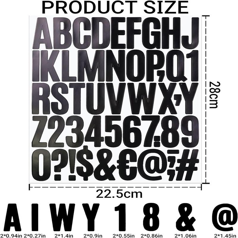 4 Sheets Letter Number Symbol Stickers 2 Inch Selfadhesive Letter Number Symbol Stickers Set 200 Pieces Alphabet Numbers Sticker