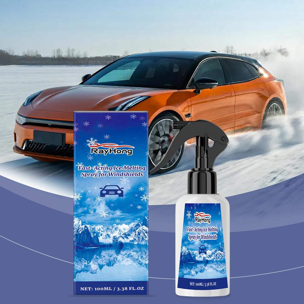 RAYHONG Car Ice Melt Spray Car Windshield Cleaner Defogging De-Ice Fast Snow Melt Spray